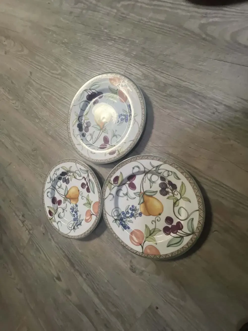 Dansk Umbrian Fruits Porcelain Salad Plates - Set of 3